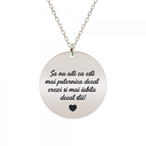 Colier argint banut 20 mm - personalizata cu text